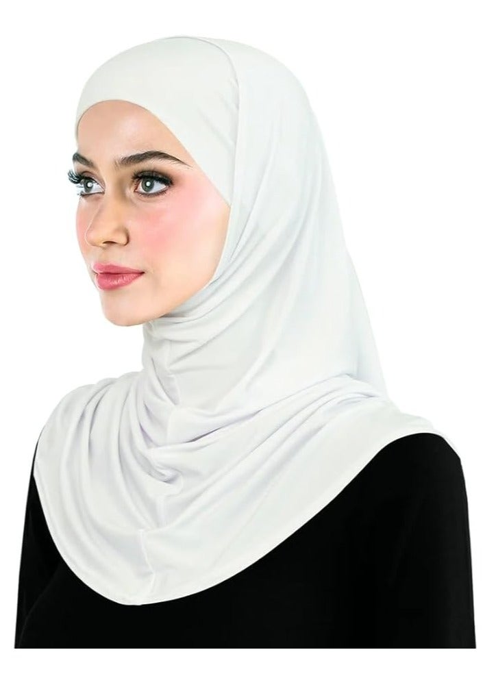 Perfectory PERFECTORY Premium 2 pc Hijab Set with Tube Cap, Easy to Wear, No Pins Required-White - Image 1
