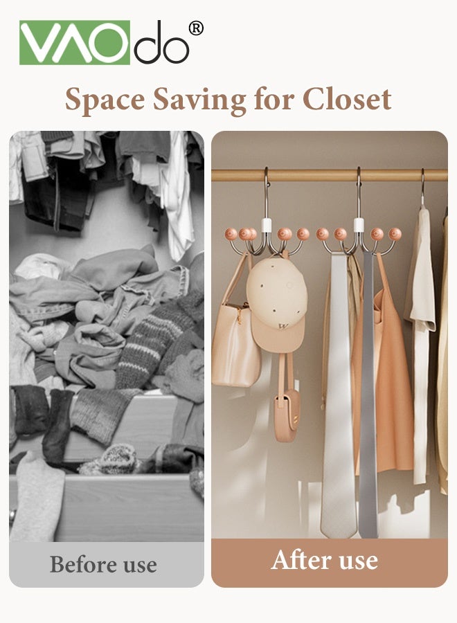 VAOdo 2-Pack 360° Swivel Hoodie Hangers with 6 Cedar Balls, Closet Organizer for Bra, Scarves, Belts, Purse & Accessories Storage, Space Saving Closet Organizers and Storage - Image 4