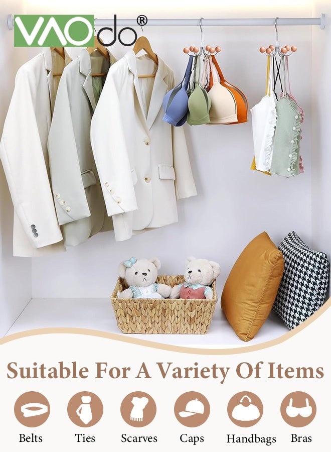 VAOdo 2-Pack 360° Swivel Hoodie Hangers with 6 Cedar Balls, Closet Organizer for Bra, Scarves, Belts, Purse & Accessories Storage, Space Saving Closet Organizers and Storage - Image 5