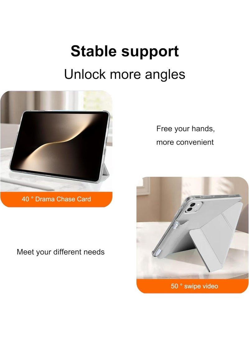 Fankalo حافظة تابلت متوافقة مع Honor MagicPad 3 مقاس 13.3 بوصة 2025، غلاف فوليو للتابلت مع مشبك، حامل متعدد الزوايا Y-fold، حافظة مقاومة للسقوط ومضادة للخدوش، استيقاظ/نوم تلقائي (رمادي) - Image 5