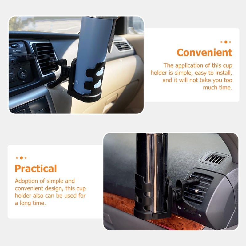 Universal Car Cup Holder Air Vent Mount Black Plastic Beverage Rack for Travel - Image 5