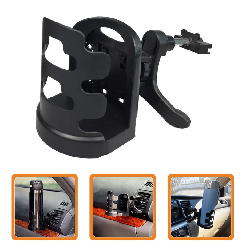 Universal Car Cup Holder Air Vent Mount Black Plastic Beverage Rack for Travel - Image 4