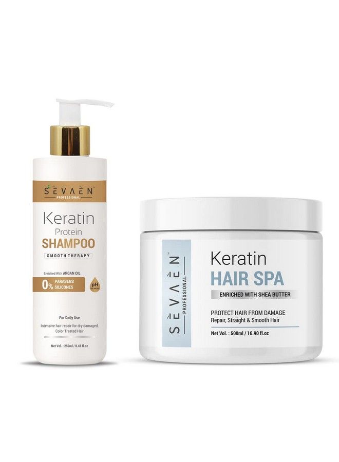 SEVAEN Keratin Shampoo And Hair Spa Cream For Hair Dry&Damage Repair And Strengthening&Smoothing Hair With Deep Conditioning Treatment - Image 2