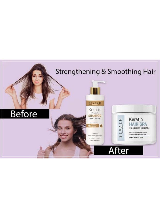 SEVAEN Keratin Shampoo And Hair Spa Cream For Hair Dry&Damage Repair And Strengthening&Smoothing Hair With Deep Conditioning Treatment - Image 4