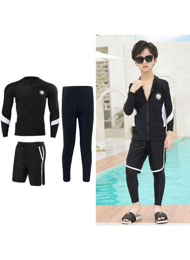 A Generation Of Men's And Women's Parent-child Swimsuit Boys And Girls Couple Long Sleeve Pants Suit Conservative Swimwear