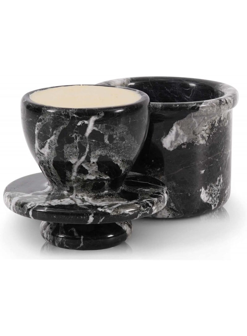 RADICALn Handmade Black Zebra Marble Butter Keeper 4.25 Inch French Butter Dish with Lid Water Butter Crock Kitchen Countertop Butter Container Home Gift - Image 1
