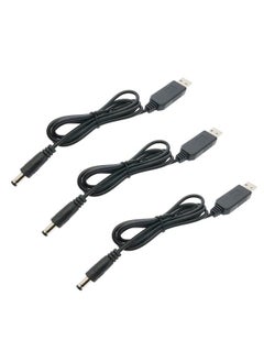 HiLetgo 3pcs USB to DC Convert Cable 5V to 12V Voltage Step-Up Cable 5.5x2.1mm DC Connect Male 1M  - Image 1