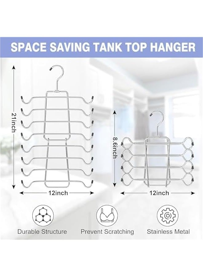 TRASSLE 2 Pack Tank Top Hanger, Space Saving Bra Hanger, Non-Slip Hanging Sport Bras Holder, Closet Organizers and Storage for Camisoles Tank Tops Bras Ties Swimsuits Strappy Dress  - Image 2