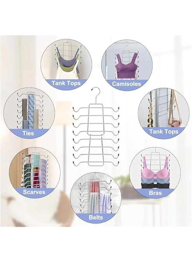 TRASSLE 2 Pack Tank Top Hanger, Space Saving Bra Hanger, Non-Slip Hanging Sport Bras Holder, Closet Organizers and Storage for Camisoles Tank Tops Bras Ties Swimsuits Strappy Dress  - Image 4