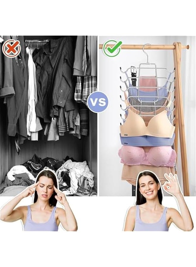 TRASSLE 2 Pack Tank Top Hanger, Space Saving Bra Hanger, Non-Slip Hanging Sport Bras Holder, Closet Organizers and Storage for Camisoles Tank Tops Bras Ties Swimsuits Strappy Dress  - Image 5
