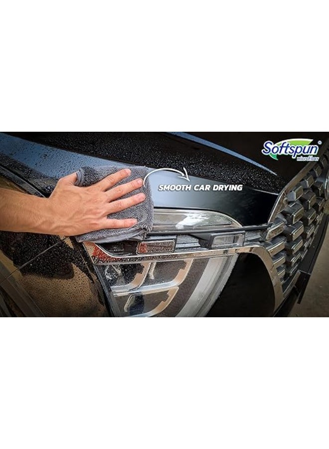 SOFTSPUN Microfiber 30x30cm 600gsm 1Pc Grey + 300mL Car & Bike Premium Liquid Shampoo Combo | Extra Suds, Removes Tough Dirt & Grime | pH Neutral | Works with Bucket & Foam Cannon - Image 3