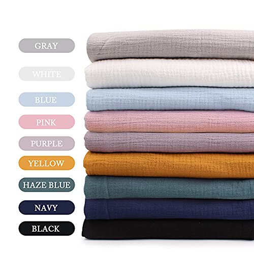 Zsedrut Wrinkle Gauze Cotton Material Quilting Sewing Craft Fabric Table Runners Decor Cloth for Party, Wedding Cheesecloth Kitchen Cooking (1 Yard, White) - Image 2