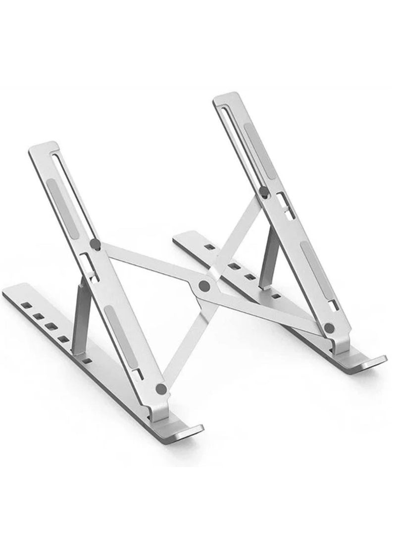 Adjustable laptop stand with 7 levels, made of aluminum alloy, foldable, silver. - Image 2