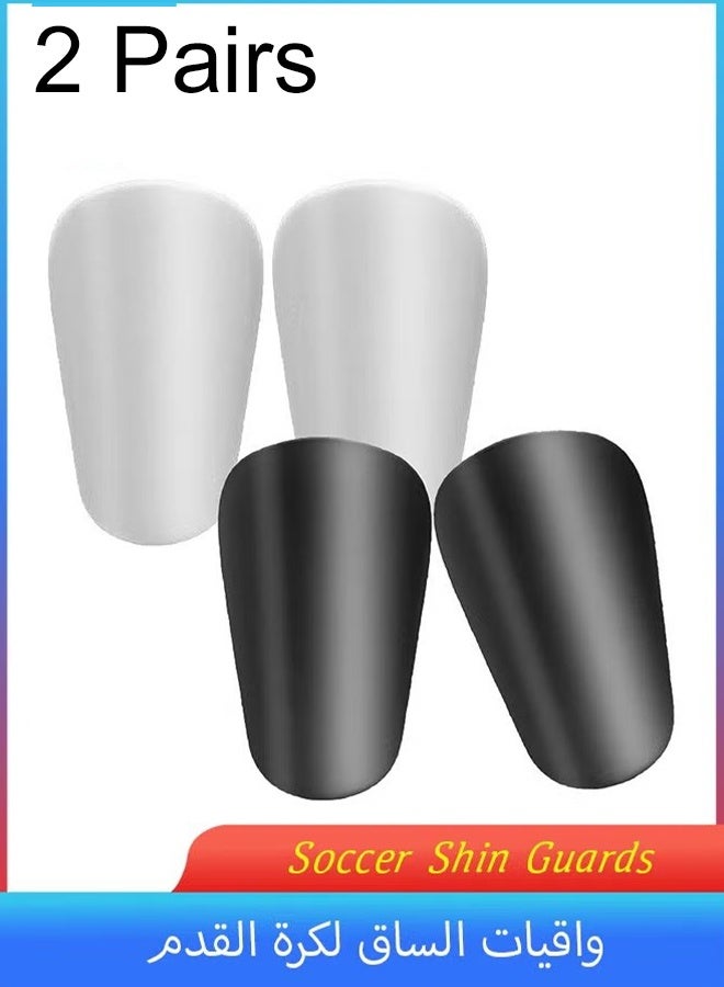 KANGLI 2 Pairs Soccer Extra Mini Shin Guards for Toddler Kids Youth and Adults, Ultra Miniature Shin Guards Soccer, Extra Small Shin Pads so Light and Comfortable (Black/White) - Image 1