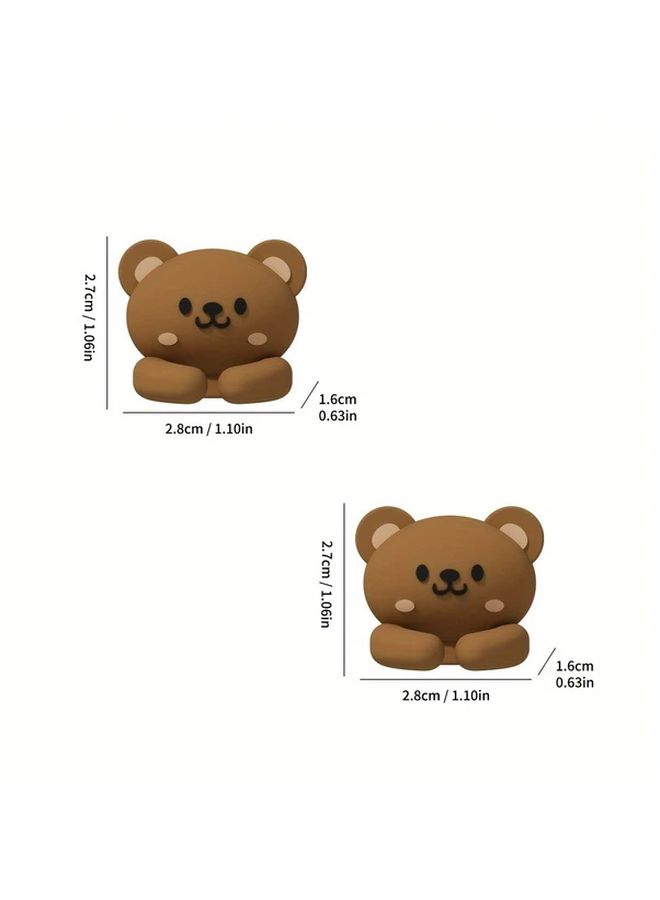 Cute Bear Desktop Cable Organizer Brown White Black No Nail Needed For Mouse Headphone Data Cords - Image 3