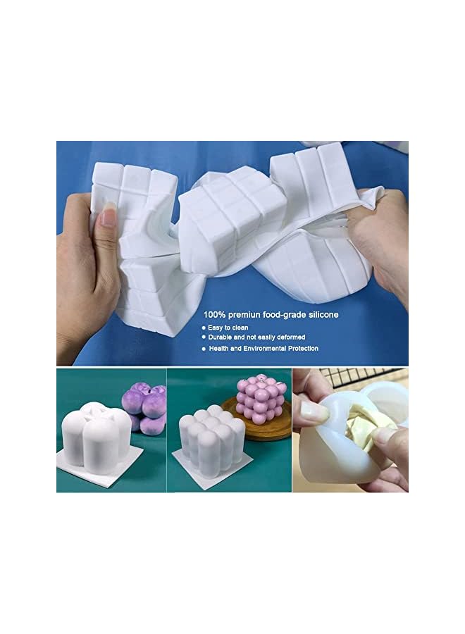 The Bros Silicone Candle Molds Set for Candle Making, 6 Pcs Yarn Ball Bubble Candle Mold, 3D Rose Silicone Mold, Cake Mold for Baking Desser, Silicone Mold for Soy Wax, Soap, DIY Scented Candle - Image 3