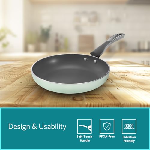 VAYA Hautechef Non-Stick Frypan 24cm, with 3-Layer ILAG Swiss Technology Coating, PFOA-Free, Induction Friendly, with Soft-Touch Grey Handle, Color -Winter Mint - Image 2