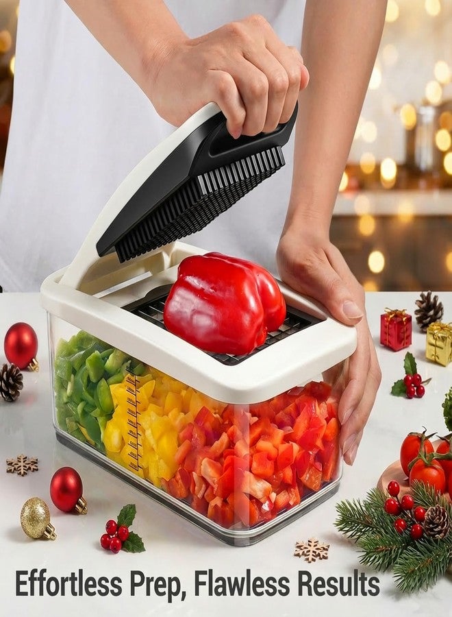 Sopito Vegetable Chopper Mandoline Slicer - Multifunctional Veggie Food Chopper With 6 Blades & Container, Heavy-Duty Vegetable Slicer and Cutter for Onion, Salad, and Food Preparation - Image 2
