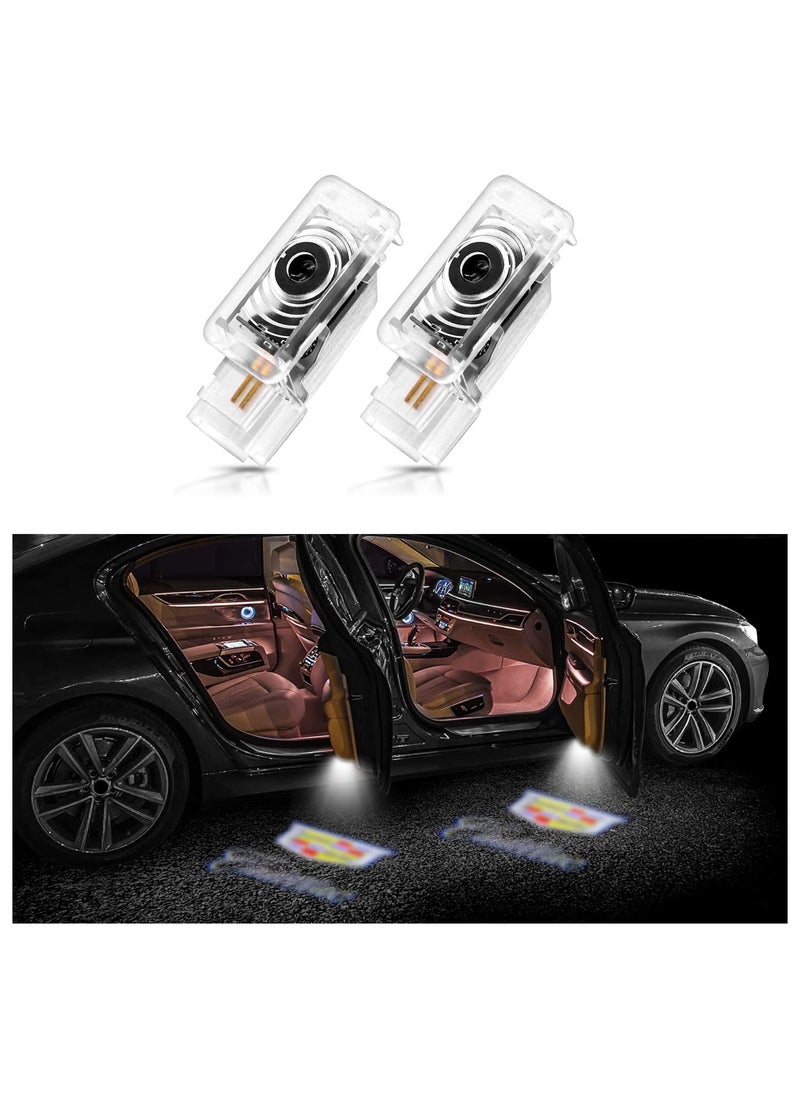 SYOSI - 2PCS Car Door LED Logo Light Replacement for Cadillac, 3D Ghost Shadow Puddle Lights Never Fade 3D LED Car Light Car Door Logo LED Ghost Shadow Light LED Logo Shadow Lights for CT6 XT4 XT5 XTS ATS SRX - Image 1