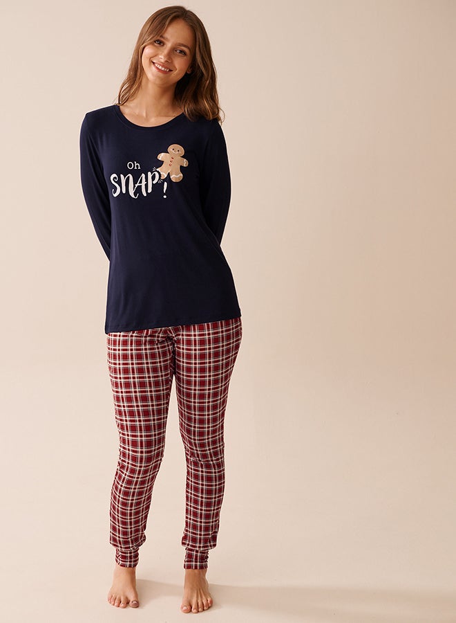 La Vie en Rose Gingerbread Print Long Sleeve PJ Set - Image 3