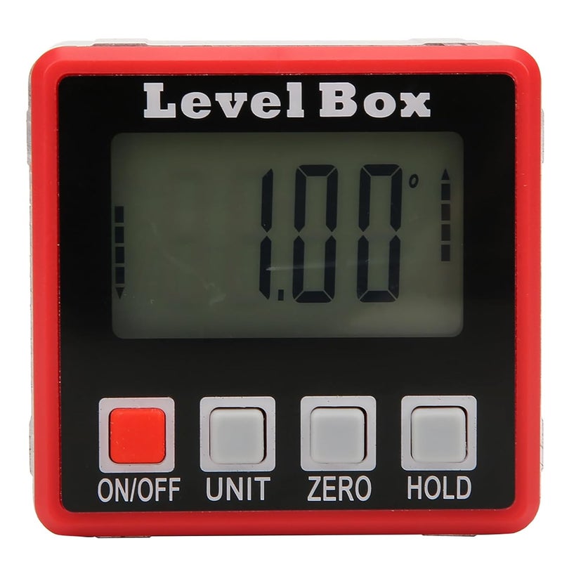 Digital Angle Meter with LCD Screen Auto Backlight 4 Buttons Built in Magnet 4x90 Degree Measurement - Image 1