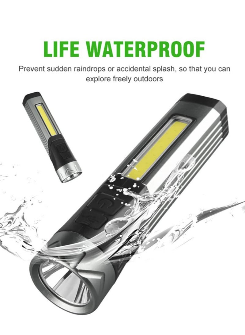 KASTWAVE USB Rechargeable Torch, Mini LED Torch Light, Super Bright Waterproof Torch, 7 Modes with Ideal Flashlight for Camping, Emergency, Indoor and Outdoor Use - Image 2