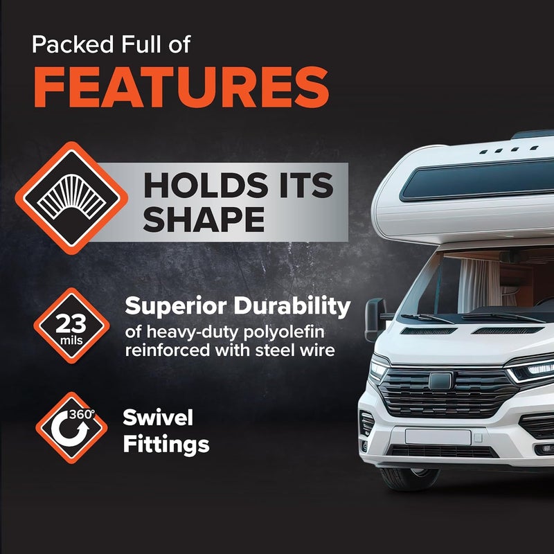 Camco RhinoFLEX 10’ RV Sewer Hose Extension - Heavy Duty & Collapsible Design - Image 3