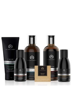 The Man Company Charcoal Kit Set Of 6 - Body Wash, Shampoo, Face Scrub, Face Wash, Cleansing Gel, Soap | Best Gift For Men | Combo Set For Husband, Boyfriend  - Image 2