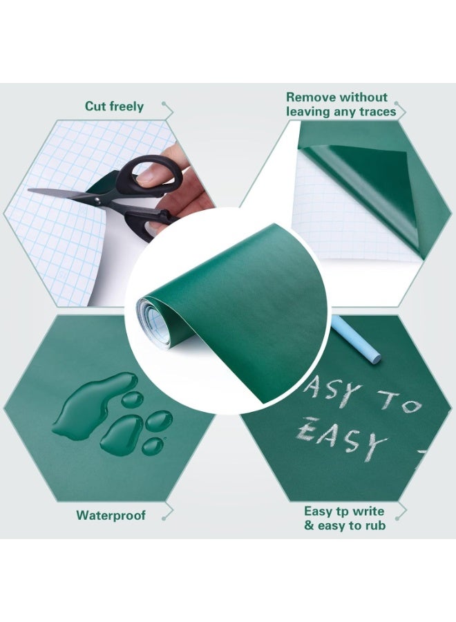 Extra-Large Green Chalkboard Sticker Roll 45×200 cm – Removable Blackboard Wall Sticker Made of High-Quality PVC, Easy to Write & Erase, Supports Chalk and Traditional Whiteboard Markers – Peel & Stick Blackboard Paper for Walls, Doors, Tables, Appliances – Ideal for Home, Office, School – Includes 4 Chalk Pieces - Image 4