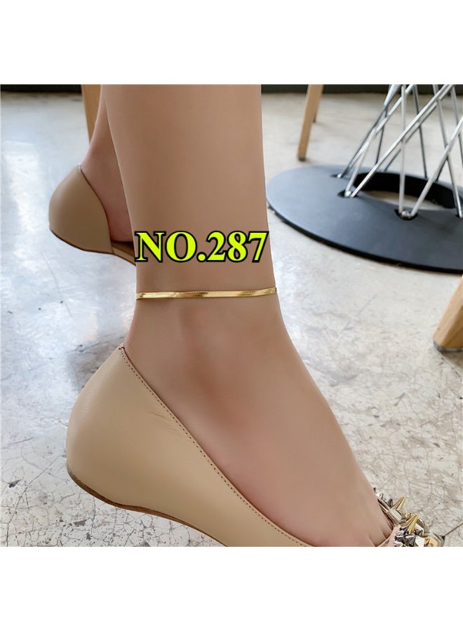 يوكانبي طقم خلخال فاخر للنساء – بطبقات متعددة، مطلي بالذهب عيار 18 والذهب الوردي، مزين باللؤلؤ والفراشة والعملات، تصاميم متنوعة - Image 5