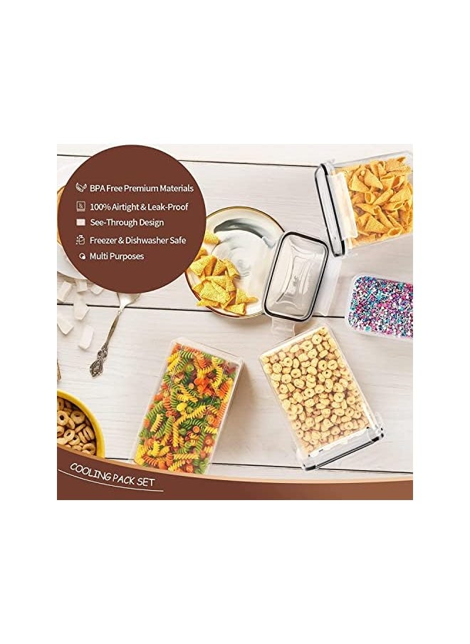 X spring - Airtight Food Storage Container Set, 8 Pcs Clear Food Storage Container with Lid, BPA-free Cereal and Snack Containers with Lables and Small Spoon for Kitchen Pantry Organization and Storage - Image 1