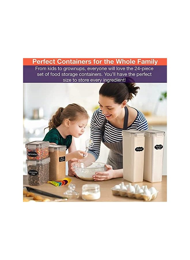 X spring - Airtight Food Storage Container Set, 8 Pcs Clear Food Storage Container with Lid, BPA-free Cereal and Snack Containers with Lables and Small Spoon for Kitchen Pantry Organization and Storage - Image 1