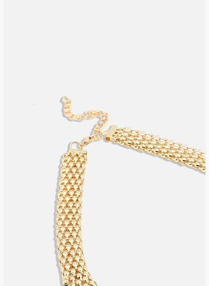 SOHI Gold Plated Designer Beaded Party Wear Necklace For Women