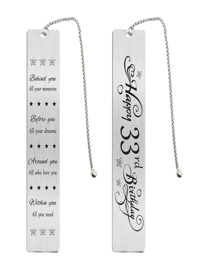 Jzxwan Happy 33rd Birthday Gifts for Women Men, 33 Year Old Birthday Bookmark Gift for Him Her, Happy 33 Yr Bday Book Mark for Female Male, 1992 Bd Present, 33rd Bday Card Decoration - Image 1