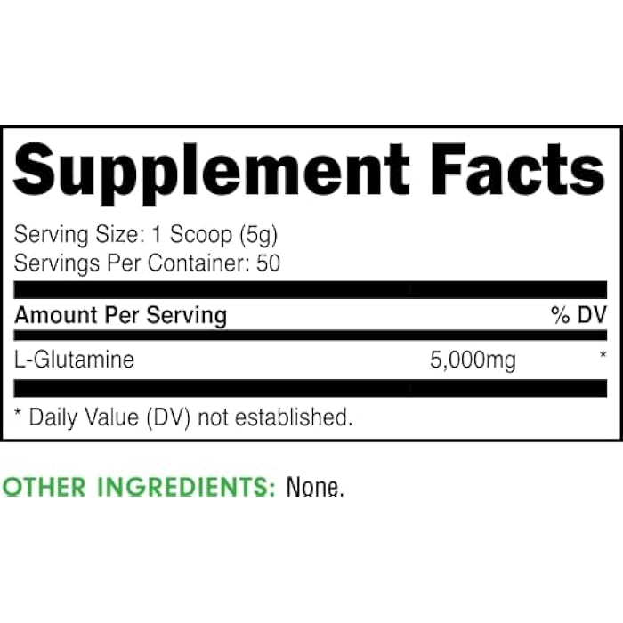 Bucked Up L-Glutamine (5000mg), Essentials (50 Servings, 250 Grams) - Image 2