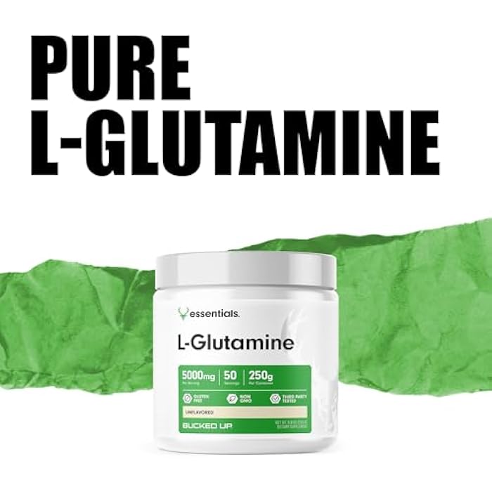 Bucked Up L-Glutamine (5000mg), Essentials (50 Servings, 250 Grams) - Image 5
