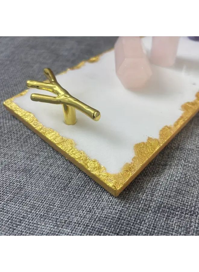 درج أبيض من الرخام مع مقبض فرعي لطاولة الزينة في الحمام أو المطبخ أو المكتب - Image 4
