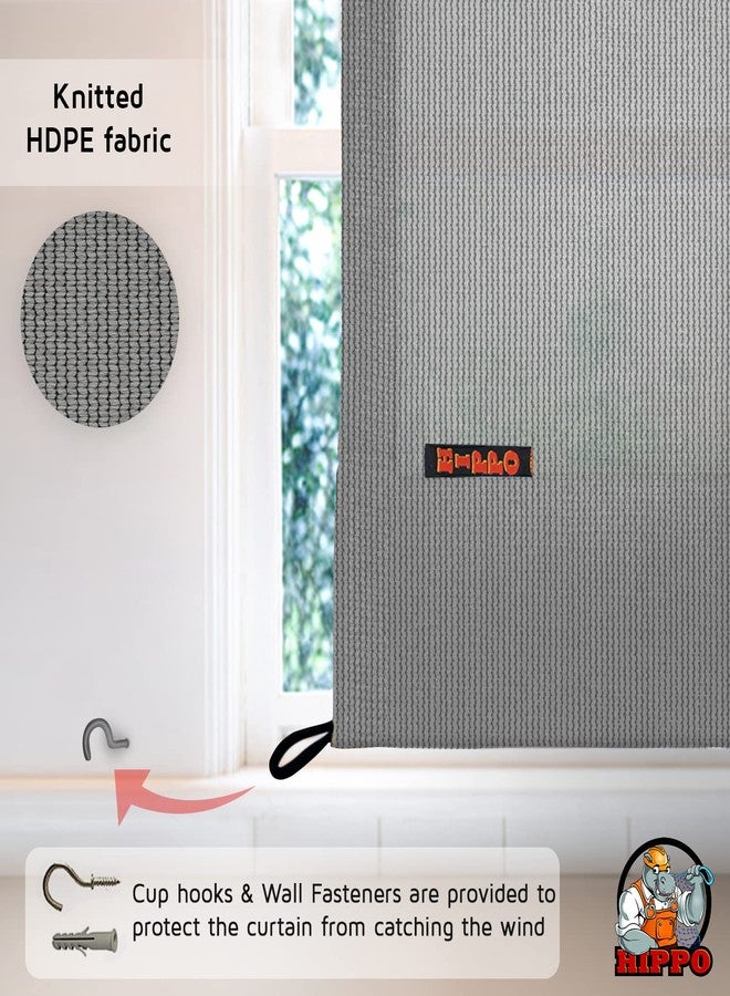 HIPPO 150 GSM Outdoor Sun Blocking Balcony Eyelet/Grommet Curtains Sun & UV Protection, Light Filtering 4.5FTX8FT Door Curtain (Grey) - Image 5