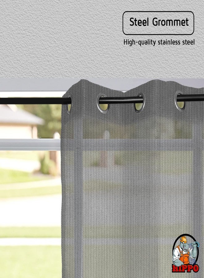 HIPPO 150 GSM Outdoor Sun Blocking Balcony Eyelet/Grommet Curtains Sun & UV Protection, Light Filtering 4.5FTX8FT Door Curtain (Grey) - Image 4