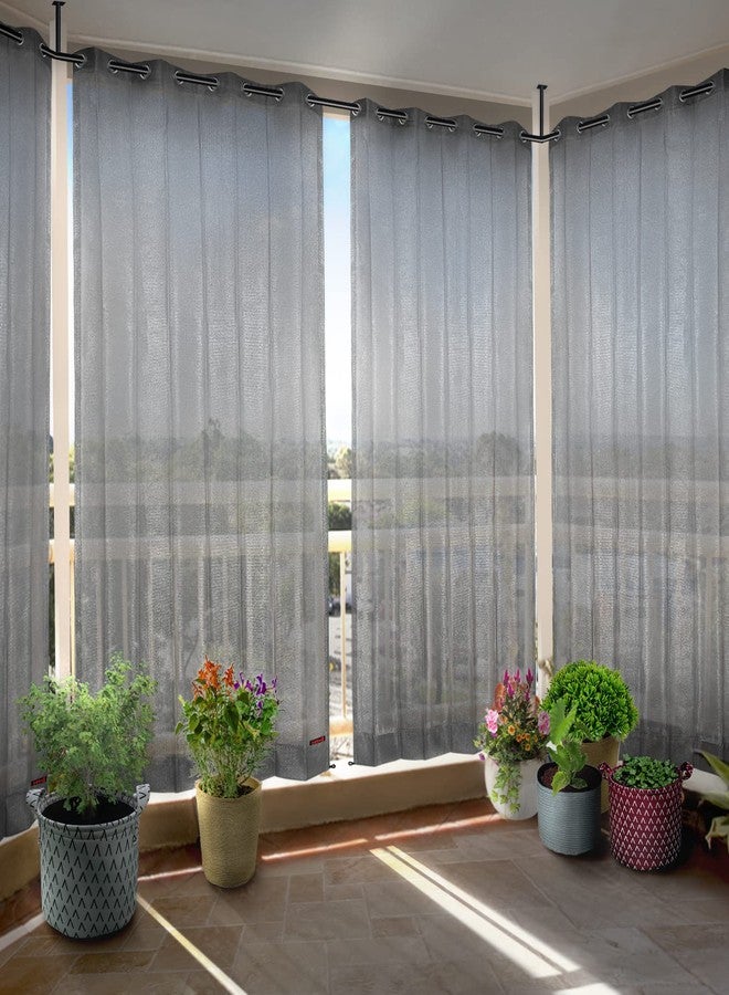 HIPPO 150 GSM Outdoor Sun Blocking Balcony Eyelet/Grommet Curtains Sun & UV Protection, Light Filtering 4.5FTX8FT Door Curtain (Grey) - Image 1