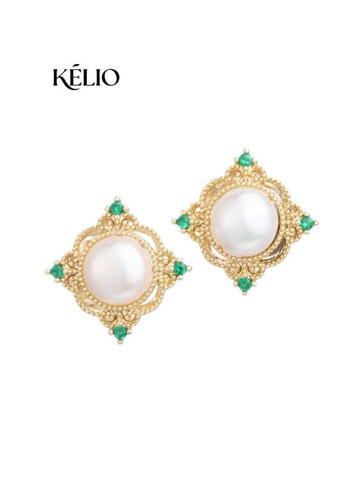 KELIO Retro 925 Sterling Silver, Natural Freshwater Real Pearl Earrings - Image 1