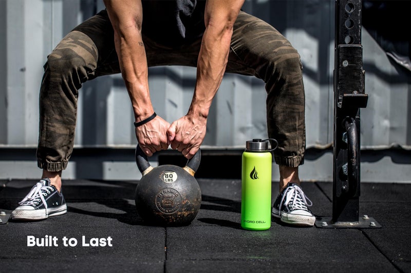 HYDRO CELL Stainless Steel Insulated Water Bottle with Straw - For Cold & Hot Drinks - Metal Vacuum Flask with Screw Cap and Modern Leakproof Sport Thermos for Adults (Neon 40oz) - Image 4