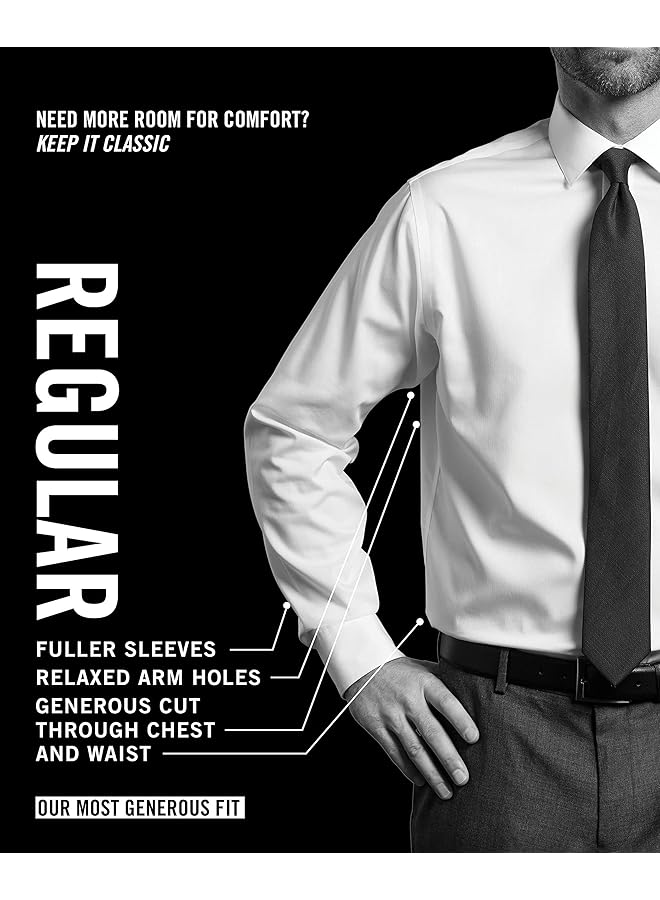 فان هيوزن قمصان رسمية رجالية بأكمام قصيرة، أكسفورد، أزرق سادة، رقبة 18.5 بوصة، مقاس XXL - Image 4