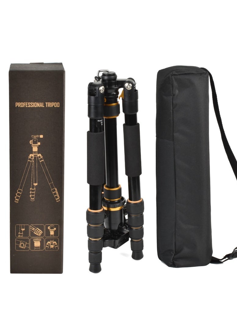 Camera Stand with Bluetooth Remote, Camera Tripod with Detachable Head，Universal Phone Mount, Reinforced Aluminum Tall Tripod for Vlog Live Streaming, Black