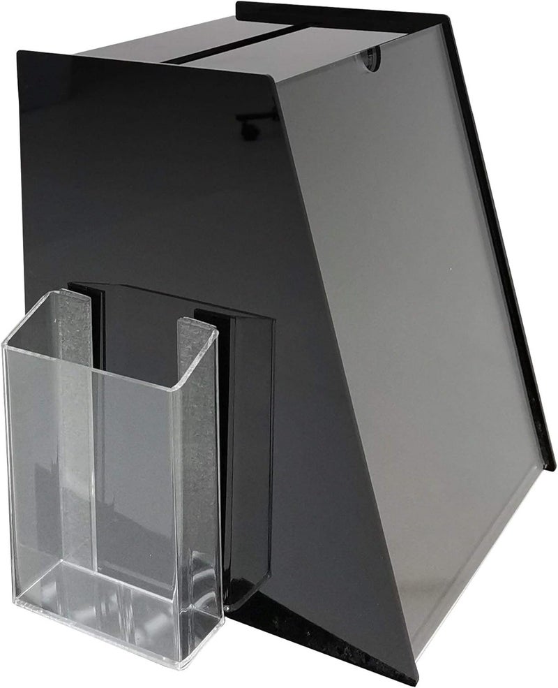 FixtureDisplays 875 x 90 x 110 Acrylic Ballot Box with 85 x 11 Sign Holder Side PocketBlack 19229 - Image 4