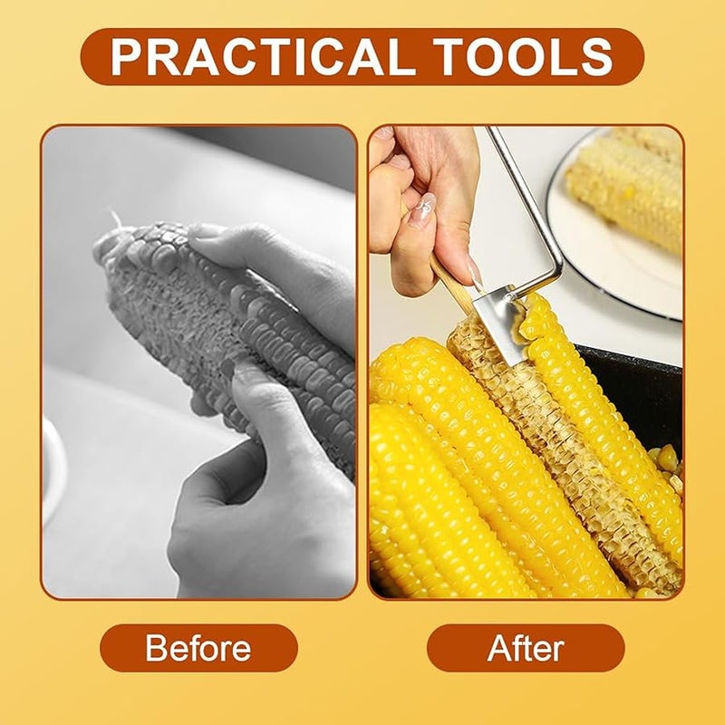 Fauppt Corn Peeler Corn Peeler for Corn on The Cob,2024 Upgrade Corn Cob Stripper Cutter Remover Kitchen Indoor,Corn Peeler on The Cob Holders for Women Home Dining Enthusiasts Gadget (1 pack) - Image 2