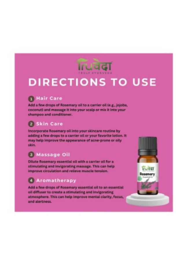 Truveda Rosemary Essential Oil For Hair and Skin - 15ml - Image 3