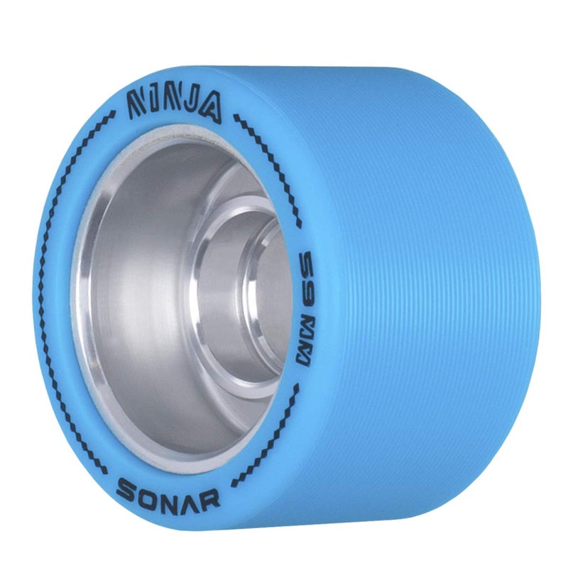Riedell Ninja Wheels - Agile Roller Skate Wheels - 4 Pack of 59mm x 38mm Wheels | Blue | 93A Hardness - Image 1