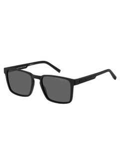 TOMMY HILFIGER Men's Polarized Rectangular Shape  Sunglasses TH 2088/S GREY 44 - Lens Size: 43.8 Mm - Mtt Black  - Image 1
