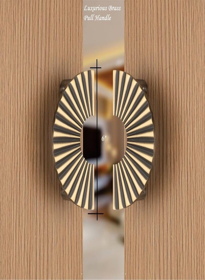 COMPASS Brass 6-inch Round Shape Door Handle for Main Door and Pull-Push Handle of Home/Hotel/Office Door Hardware for Single and Double Door,RPH-103 - Pack of 1 Set (Brass Antique) - Image 4